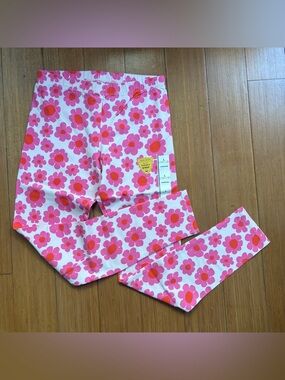 Cat & Jack Pink and Orange Floral Kids Leggings
